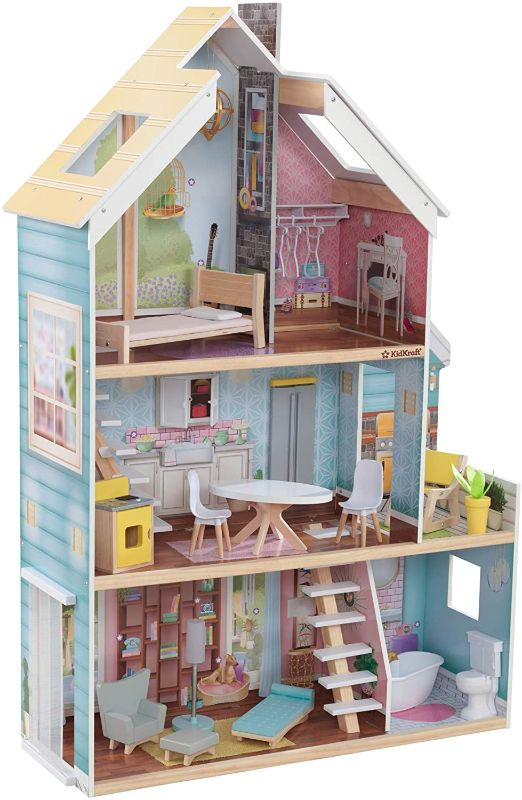 Photo 1 of KidKraft Zoey Dollhouse with EZ Kraft Assembly™ with 18 Accessories Included, Gift for Ages 3+
