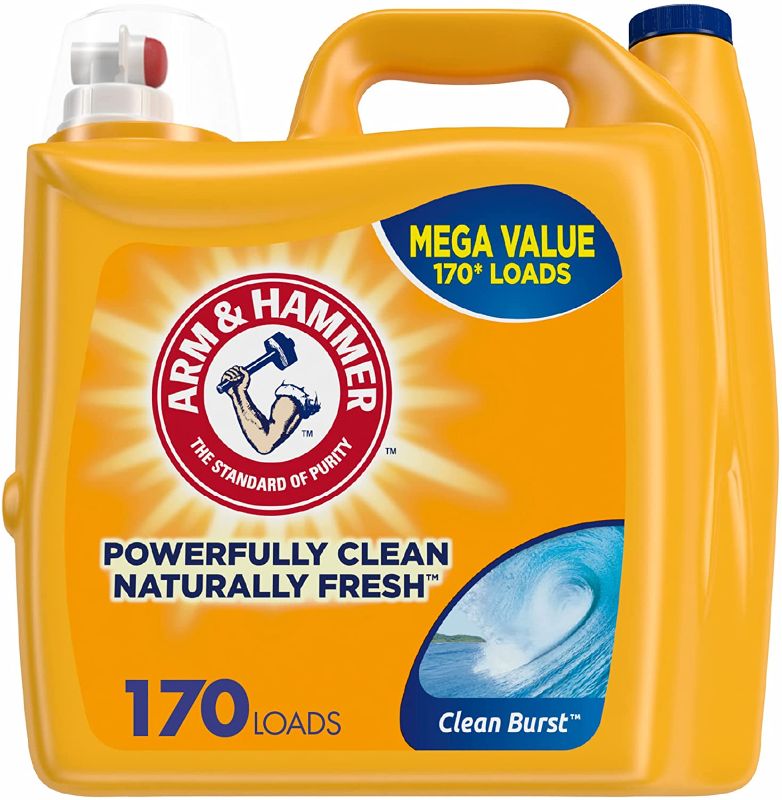 Photo 1 of 2 PACK OF-Arm & Hammer Clean Burst Liquid Laundry Detergent, 170 Loads**ONE HALF FULL**
