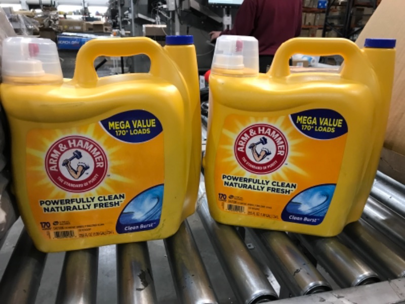 Photo 2 of 2 PACK OF-Arm & Hammer Clean Burst Liquid Laundry Detergent, 170 Loads**ONE HALF FULL**
