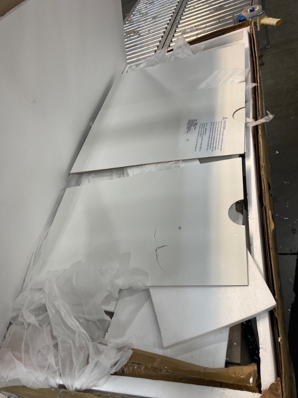 Photo 1 of 58" Farmhouse Sliding Slat Door TV Console - Grey Wash