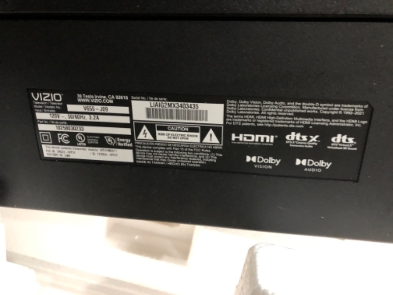 Photo 5 of DAMAGED/MISSING PART: VIZIO 65-Inch V-Series 4K UHD LED HDR Smart TV with Apple AirPlay and Chromecast Built-in, Dolby Vision, HDR10+, HDMI 2.1, Auto Game Mode and Low Latency Gaming, V655-J09, 2021 Model
