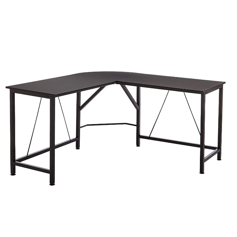 Photo 1 of MISSING SOME HARDWARE**
Amazon Basics L-Shape Office Corner Desk, 55-Inch, Black
