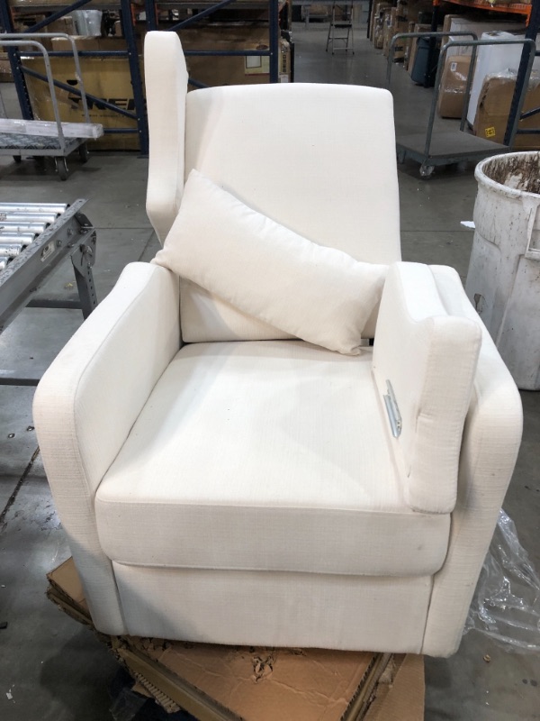 Photo 2 of Carter's by DaVinci Arlo Recliner and Swivel Glider in Performance Cream Linen, Water Repellent & Stain Resistant, Greenguard Gold & CertiPUR-US Certified 38"D x 29"W x 41.5"H

