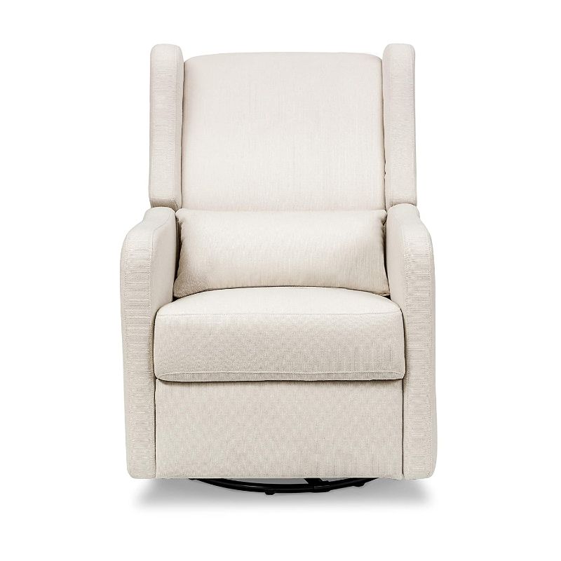 Photo 1 of Carter's by DaVinci Arlo Recliner and Swivel Glider in Performance Cream Linen, Water Repellent & Stain Resistant, Greenguard Gold & CertiPUR-US Certified 38"D x 29"W x 41.5"H

