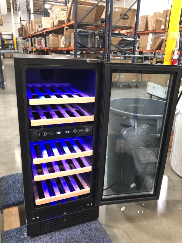 Photo 1 of Newair 15" Wine Cooler Refrigerator | 29 Bottle Capacity | Fridge Built-in Or Free Standing | Dual Zone Wine Fridge & NBC096BS00 Beverage Fridge, 96 Can, Black L: 22" x W: 15" x H: 33"
