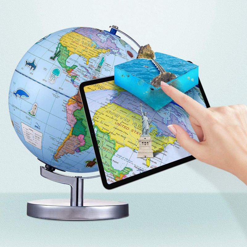 Photo 1 of Goodking World Globe, Augmented Reality Interactive Globe for Kids, Illuminated AR Globe for Geography Learning with Interactive App for Boys & Girls
9"