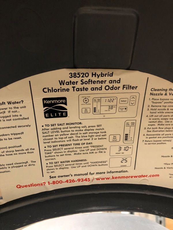 Photo 3 of ***PARTS ONLY*** Kenmore 520 NSF International Certified Minerals, Barium, Radium, and Chlorine Taste & Odor | Reduce Hard Water in Your Home | Fully Programmable, Easy to Install 2-in-1 System, Black