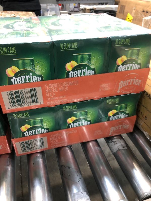 Photo 2 of 2 ct Perrier? Sparkling Natural Mineral Water with Peach Flavor, 8.45 Oz, Case of 30 Slim Cans=60cans    exp:01/27/23