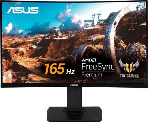 Photo 1 of POWERS ON***MISSING HARDWARE****ASUS - TUF 31.5" Curved QHD 165Hz 1ms 1440P Freesync Premium Gaming Monitor (DisplayPort,HDMI)
