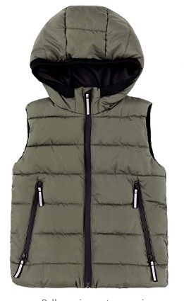 Photo 1 of  STOCK PHOTO NOT EXACT***Boys Zip-up Fleece Lined Cotton Padded Vest with Hood 4 TO 5 T