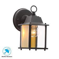 Photo 1 of 8.5 in. Black Decorative Outdoor Coach Wall Lantern
