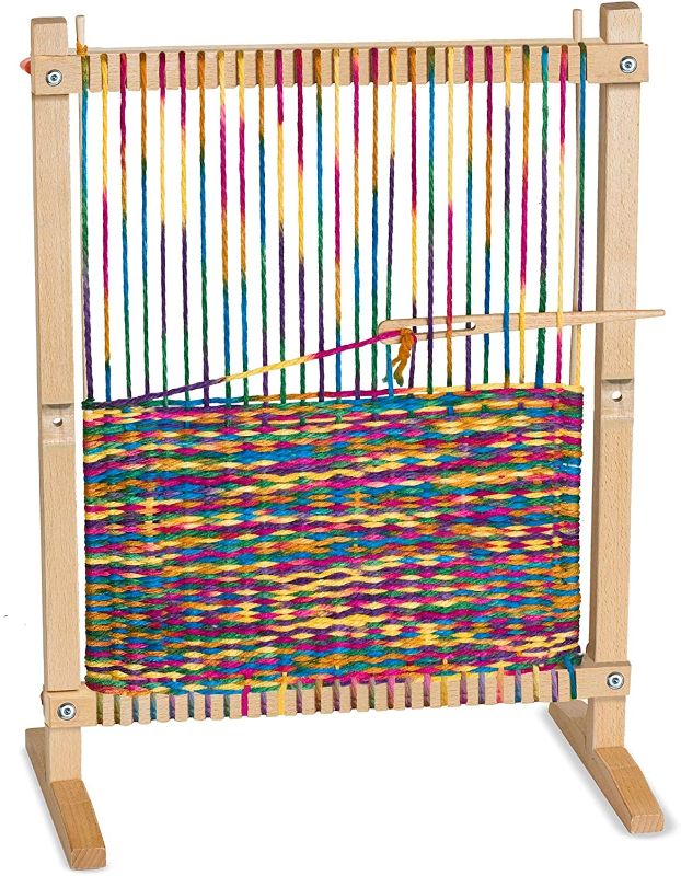 Photo 1 of Melissa & Doug Wooden Multi-Craft Weaving Loom: Extra-Large Frame (22.75 x 16.5 inches)
