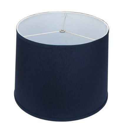 Photo 1 of 16 in. x 12 in. Linen Navy Blue Empire Lamp Shade
