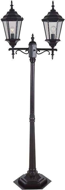 Photo 1 of ***PARTS ONLY*** Kenroy Home 93434ORB Villa Lanterns, 2 Light Portable Post, Oil Rubbed Bronze
