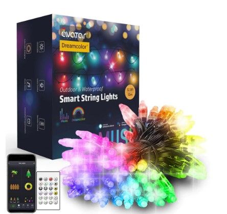 Photo 1 of Round Bulb 32.8 ft. 66 LED Dreamcolor Outdoor Smart Multi-Color Lights Christmas String Light with IR Remote
