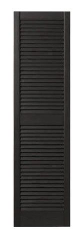 Photo 1 of 15 in. x 67 in. Open Louvered Polypropylene Shutters Pair in Peppercorn
