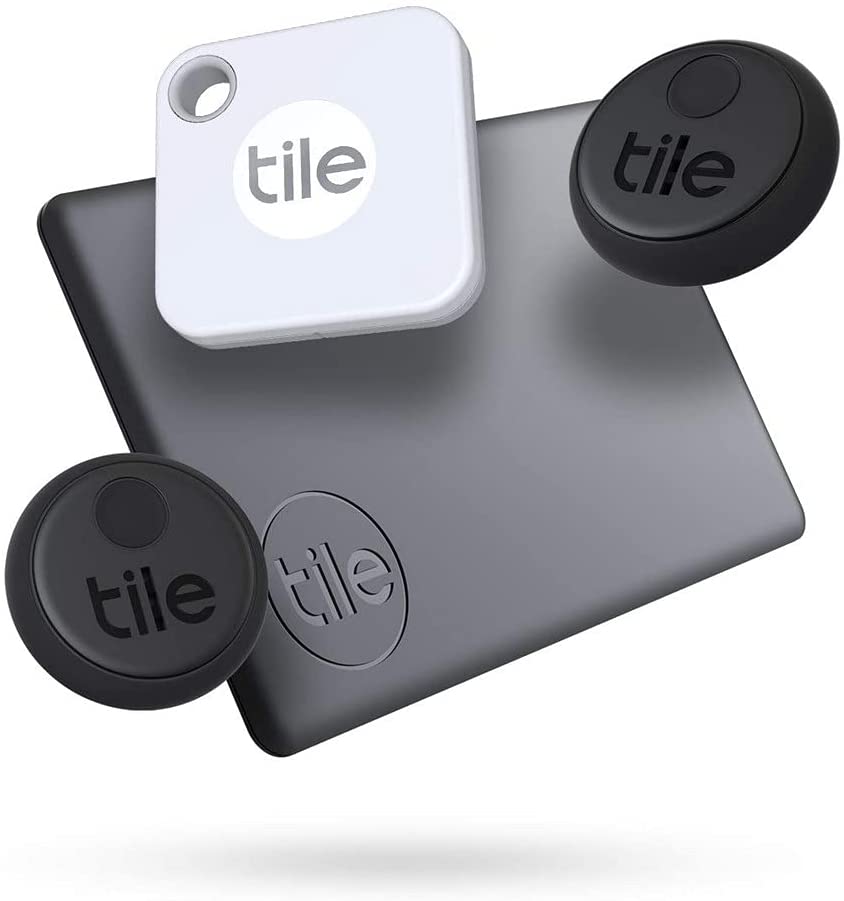 Photo 1 of Tile Essentials (2020) 4-pack (1 Mate, 1 Slim, 2 Stickers) - Bluetooth Tracker & Item Locators for Keys, Wallets, Remotes & More; Easily Find All Your Things