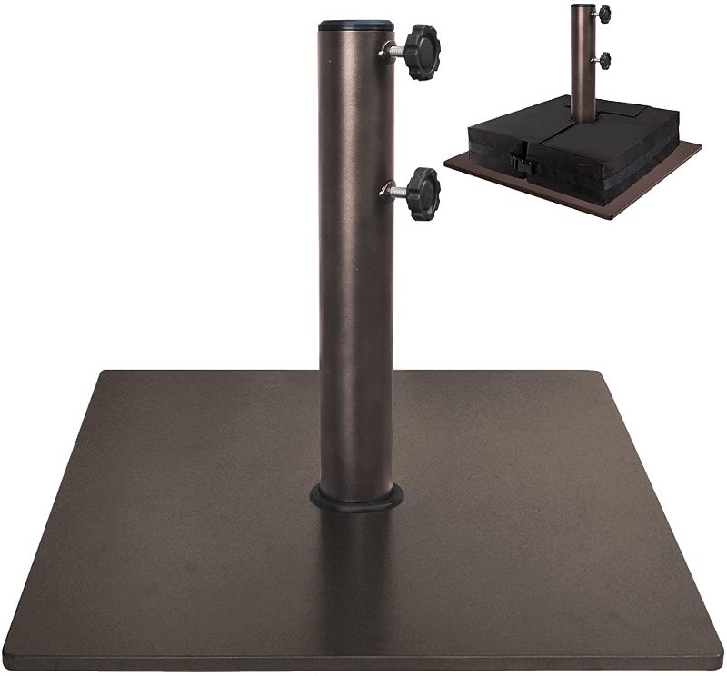 Photo 1 of ***missing the base under ***
EliteShade Up to 160 lbs Square Umbrella Base Steel Plate Stand Market Patio Outdoor Heavy Duty Umbrella Holder