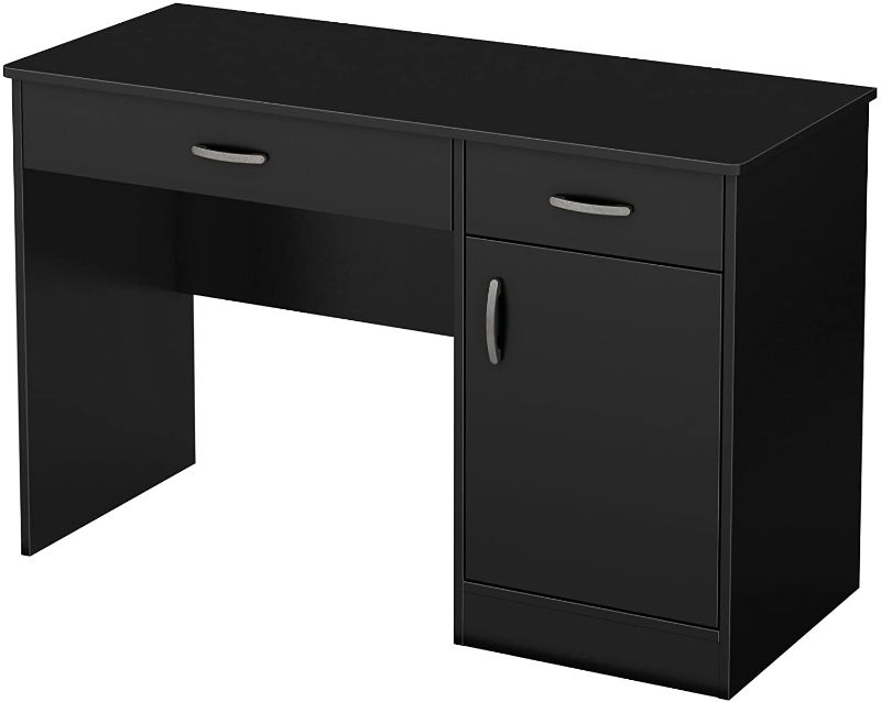 Photo 1 of South Shore Small Computer Desk with Drawers, Pure Black