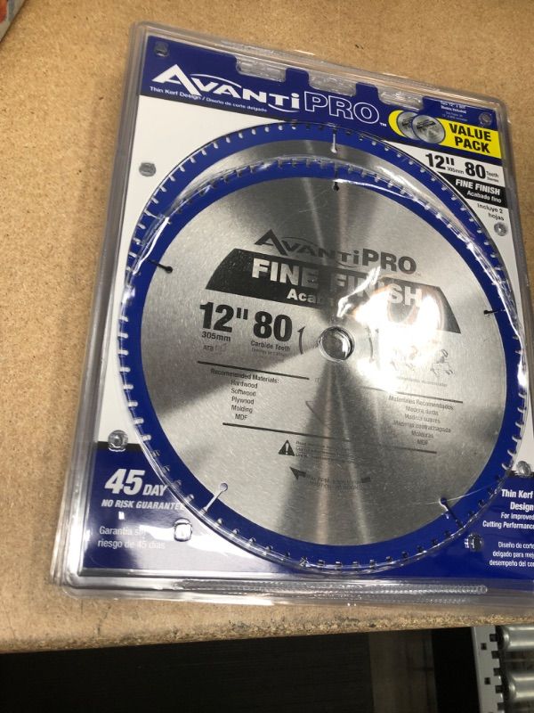 Photo 2 of 12 in. x 80-Tooth Fine Finish Circular Saw Blade (2-Pack)
