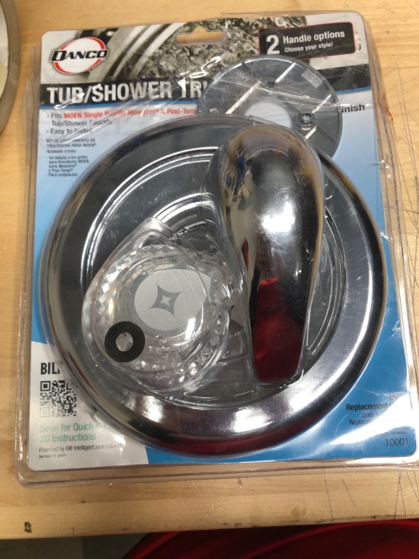 Photo 2 of 1-Handle Valve Trim Kit in Chrome for MOEN Tub/Shower Faucets (Valve Not Included)