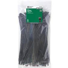 Photo 1 of 14 in. UV Cable Tie, Black (500-Pack)