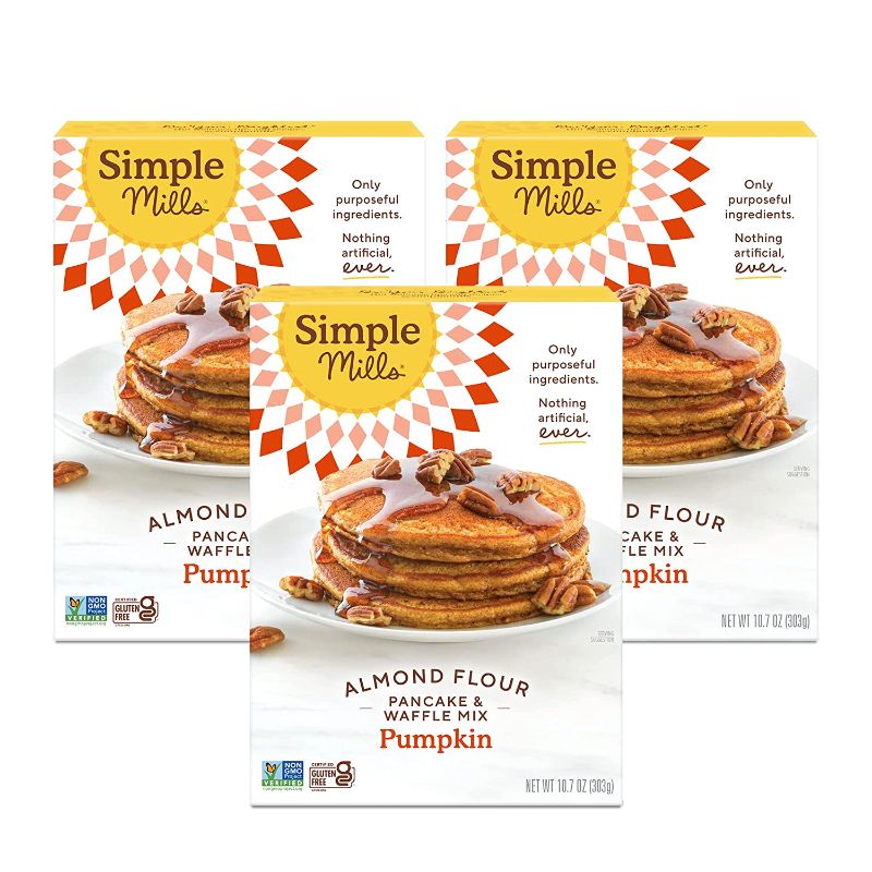 Photo 1 of **NON-REFUNDABLE : EXPIRE DATE : 01/28/2022** Simple Mills Almond Flour Pumpkin Pancake & Waffle Mix, Gluten Free, Good for Breakfast, Nutrient Dense, 10.7oz, 3 Count