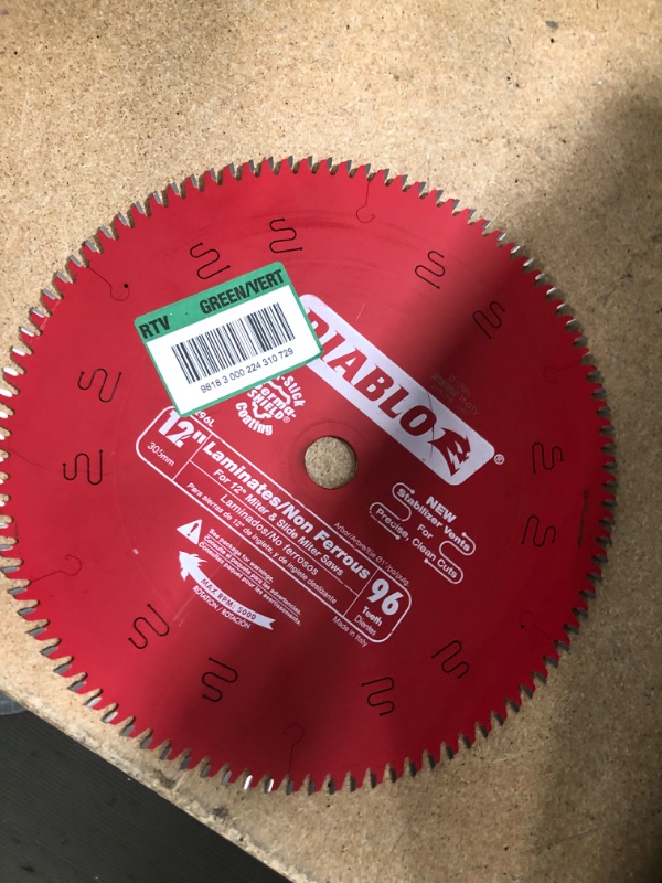 Photo 3 of 12 in. x 96-Tooth Laminate/Aluminum/Plastics Circular Saw Blade
