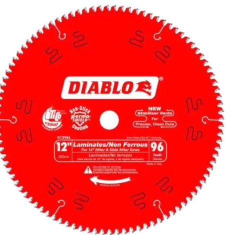 Photo 1 of 12 in. x 96-Tooth Laminate/Aluminum/Plastics Circular Saw Blade
