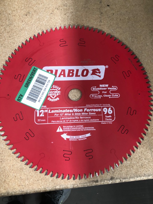 Photo 2 of 12 in. x 96-Tooth Laminate/Aluminum/Plastics Circular Saw Blade
