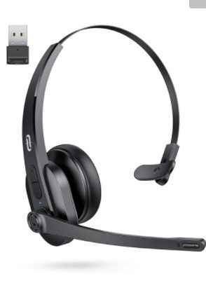 Photo 1 of Wireless Headset with Microphone, Mute Button, Noise Cancelling Mic ( With USB Adapter )
