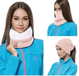 Photo 1 of LIVEALPHA Neck Warmer Gaiter Double Layer Winter Fleece Ski Snowboard Mask With Sherpa Lining for Men & Women
