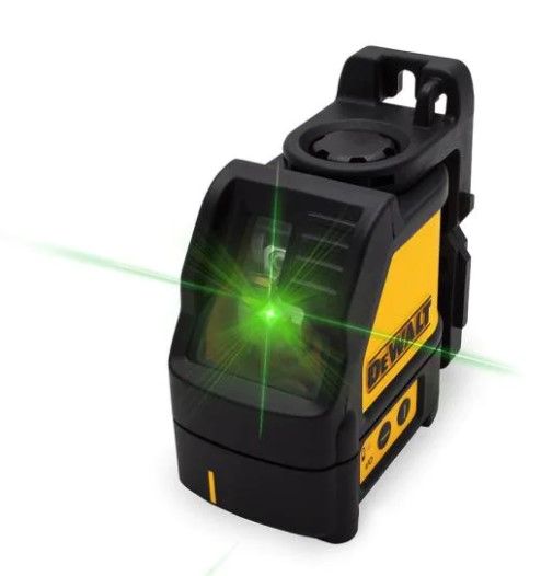 Photo 1 of 165 ft. Green Self-Leveling Cross Line Laser Level with (3) AAA Batteries & Case