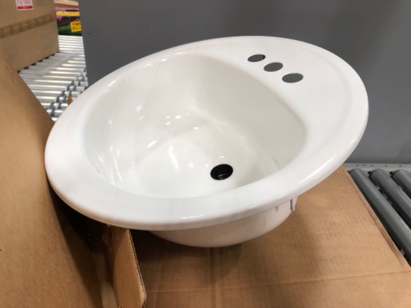 Photo 2 of Bootz Industries Laurel Round Drop-In Bathroom Sink in White  ? 19 x 18 x 6 inches