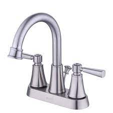 Photo 1 of 
Glacier Bay
Melina 4 in. Centerset Double Handle High-Arc Bathroom Faucet in Brushed Nickel