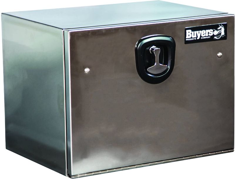Photo 1 of ***INCOMPLETE MISSING MIDDLE LOCK***Buyers Products 1702655 Polished Stainless Steel Underbody Truck Box with T-Handle Latch, 18 x 18 x 36 Inch