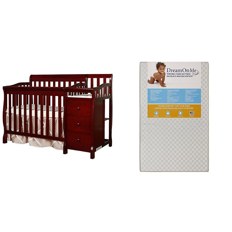 Photo 1 of Dream On Me Jayden 4-in-1 Mini Convertible Crib And Changer in Cherry