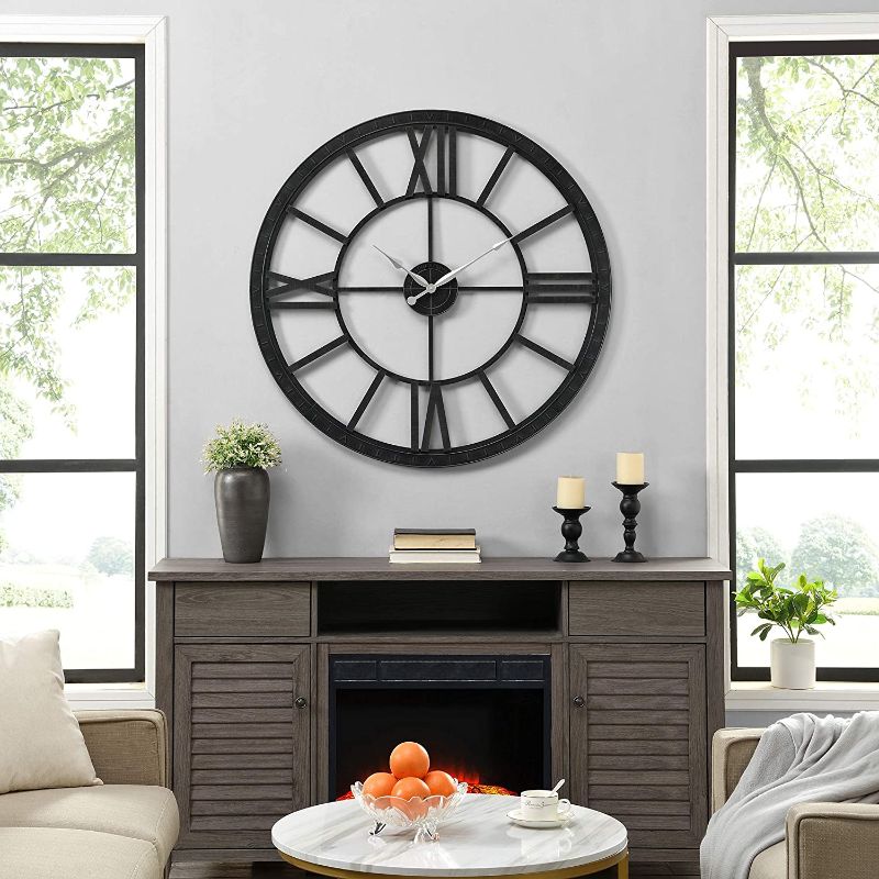 Photo 1 of **MISSING HARDWARE**FirsTime & Co.® Black Big Time Clock, American Designed, Black, 40 x 2 x 40 inches