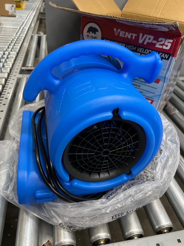 Photo 3 of 1/4 HP Air Mover Blower Fan for Water Damage Restoration Carpet Dryer Floor Home and Plumbing Use in Blue