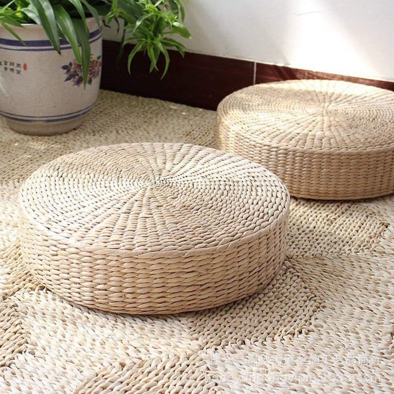 Photo 1 of 22" Natural Woven Grass Cushion - Wild Pucao Pillow Floor Mat