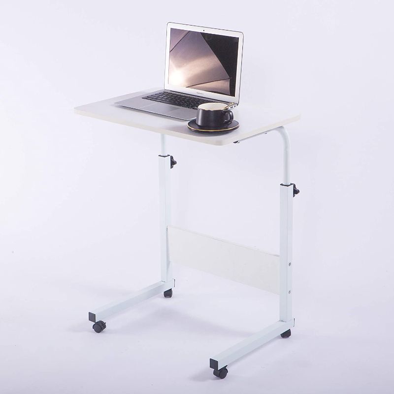 Photo 1 of Laptop Cart 23.6" Mobile Table Fancasa Movable Portable Adjustable Notebook Computer Stand with Wheels (White)
