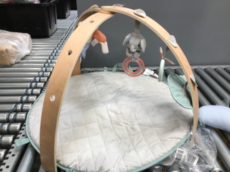 Photo 2 of Ingenuity Cozy Spot Reversible Duvet Activity Gym & Play Mat with Wooden Toy bar - Loamy, Ages Newborn +
- Missing some components 
