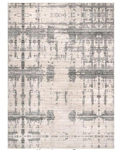 Photo 1 of Ariana Light Grey 8 ft. x 10 ft. Machine Washable Abstract Indoor Area Rug
