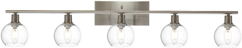 Photo 1 of *Loose hardware, may be incomplete*
WINSHEN Modern Bathroom Vanity Lighting 5-Lights in Brushed Nickel, Farmhouse Industrial Wall Light Fixtures with Seeded Glass for Kitchen Living Room Workshop