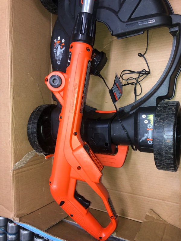 Photo 8 of *USED*Black & Decker Max Cordless Lithium-Ion 3-in-1 Trimmer/Edger & Mower, Orange/ Black MTC220 