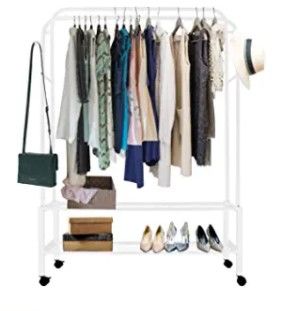 Photo 1 of *Stock photo similar to item*
Clothing Garment Rack White Metal With Two Rods