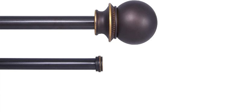 Photo 1 of *Stock photo similar to item*
5/8" Easy Install Decorative Window Double Curtain Rod, 66-120"