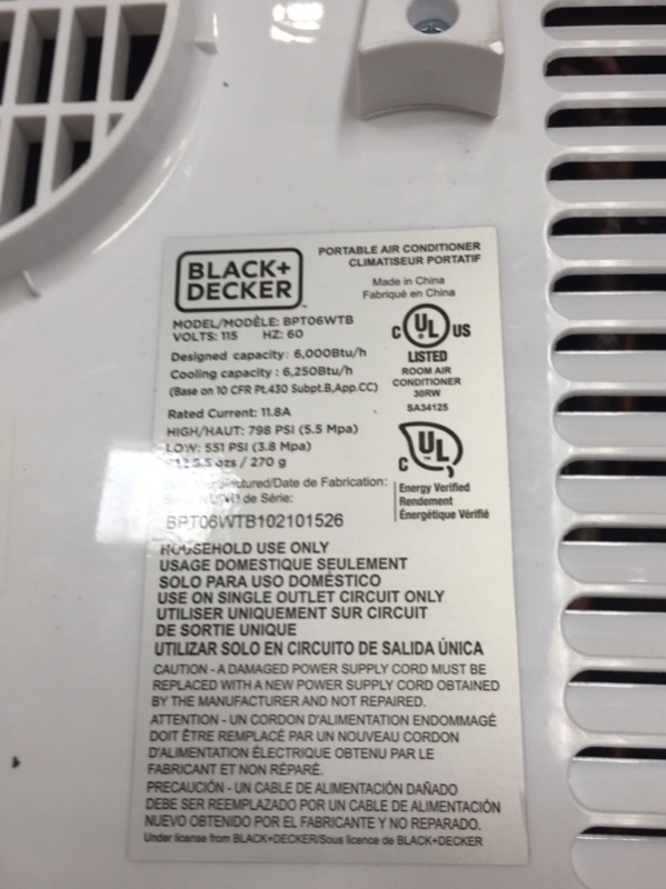 Photo 6 of BLACK+DECKER 6,000 BTU Portable Air Conditioner