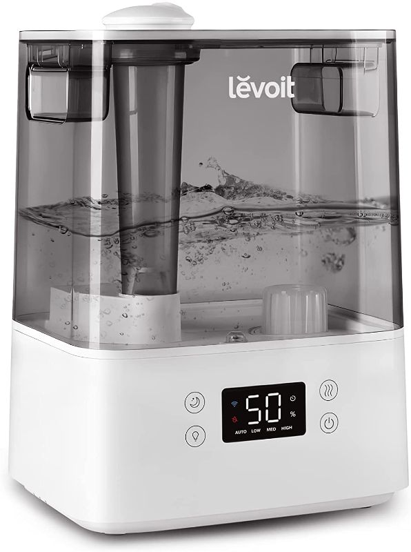 Photo 1 of * NONFUNCTIONAL* LEVOIT Humidifiers for Bedroom Large Room Home, Smart Wifi Alexa Control, 6L Top Fill Cool Mist for Baby and Plants, Ultrasonic, Essential Oil Diffuser, Customized Humidity, Night Light, Quiet, Gray
