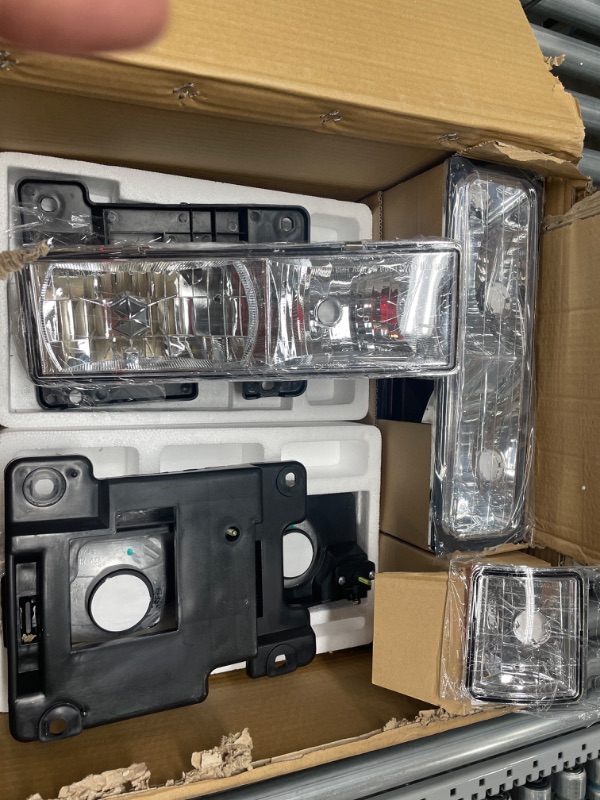 Photo 2 of 94-98 Chevy Pickup Projector + Corner Lights+ Side Lights Chrome Housing Headlights HA01010W01
